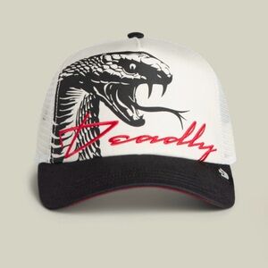 Goorin Brothers DEADLY Outside The Lines Snake Trucker Hat Black White NWT